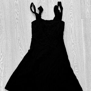 YOJI YAMAMOTO DOUBLE STRAP CRAPE DRESS Made in Japan, Size 2